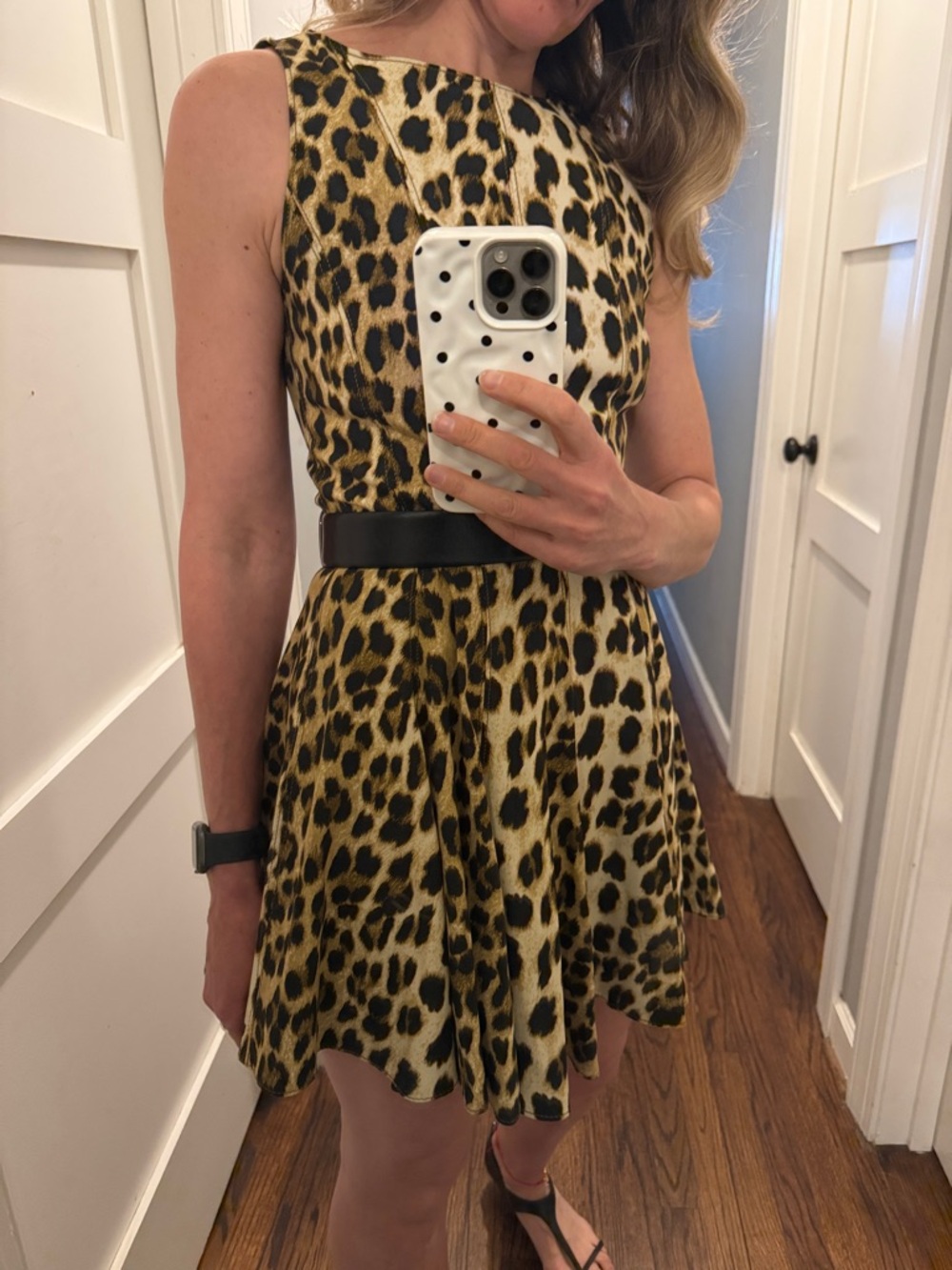 Zara Leopard Print Mini Dress in Tan and Black